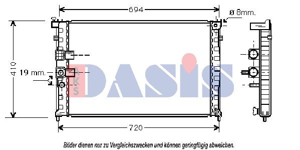 AKS DASIS radiatorius, variklio aušinimas 160041N